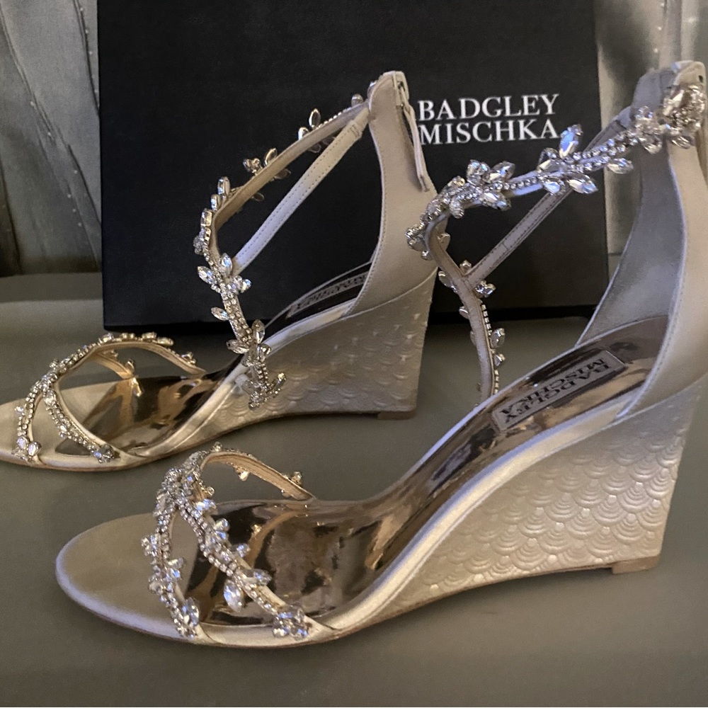 Badgley Mischka ivory with crystals